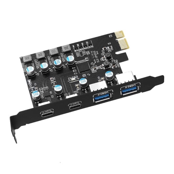 CEORPER Metal USB3.0 PCIE Card 4 Port 2 Type A 2 Type C Fast speed Data Transfer