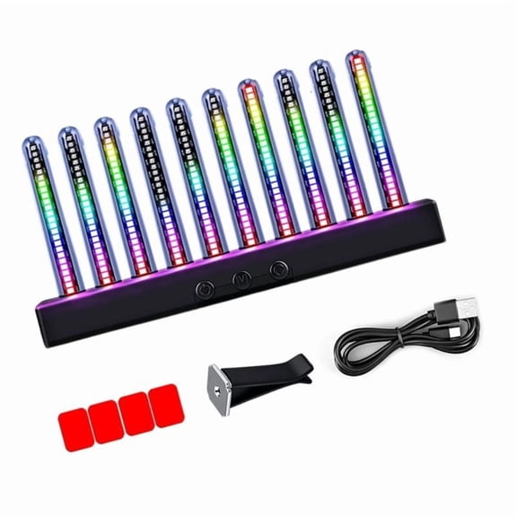 CEORPER Mini USB Sound Activated LED Light Bar for Computer Desk and Car Ambiances