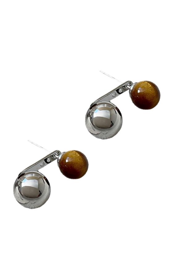 Modern Tigers Eye Stone Earrings With Unique Geometric Designs for Daily Wear