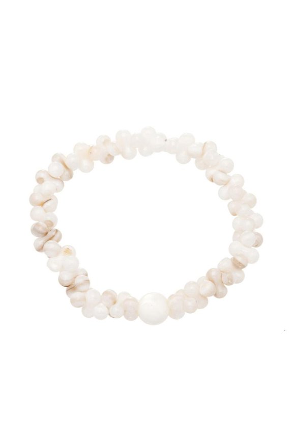 Natural Shell Beaded Necklace or Matching Bracelet Set For Beach Lovers