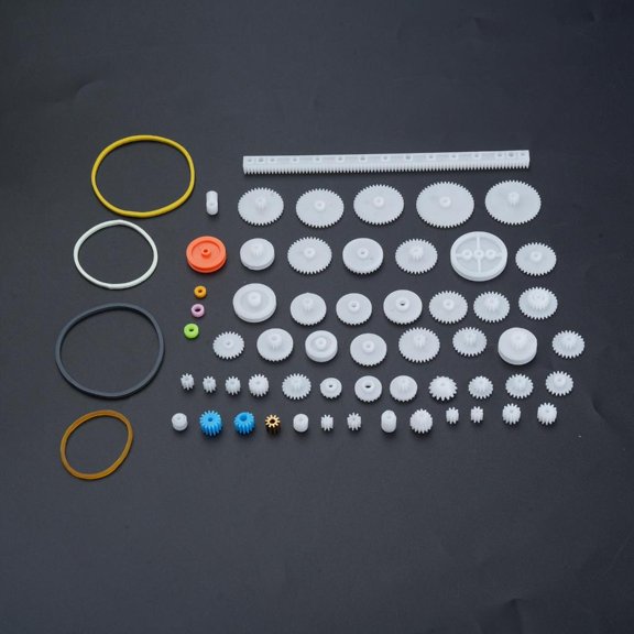 CEORPER New 60pcs Type Plastic Shaft Single Double Reduction Crown Worm Gears DIY Robot