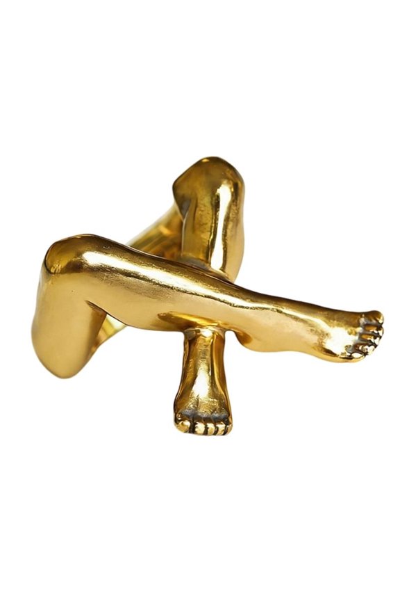 Open Rings Geometric Rings Leg Shape Delicate Finger Jewelry Alloy Texture