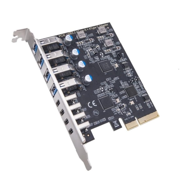 CEORPER PCIE USB Card 8Ports PCIE USB3.2 gen2 Card High Efficiency Power Saving