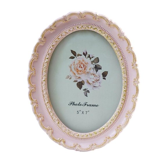 CEORPER Photo Frame with Raised Scrollwork and Rounded Pink Border Profile