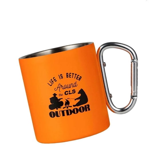 CEORPER Portable Metal Coffee Mug Compact Camping Drinkware Travel Cup With Handle