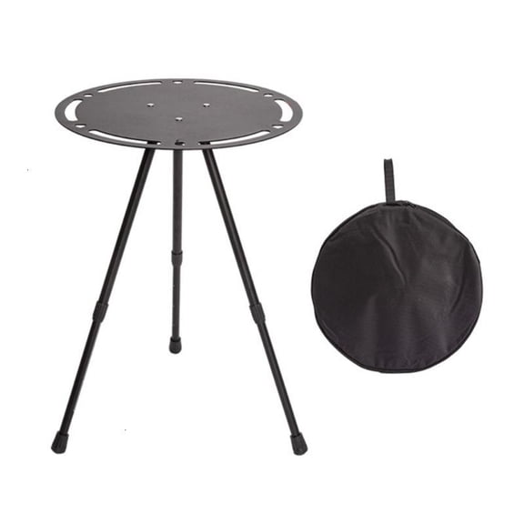 CEORPER Portable Small Folding Round Table Adjustable Height Aluminum Alloy Table