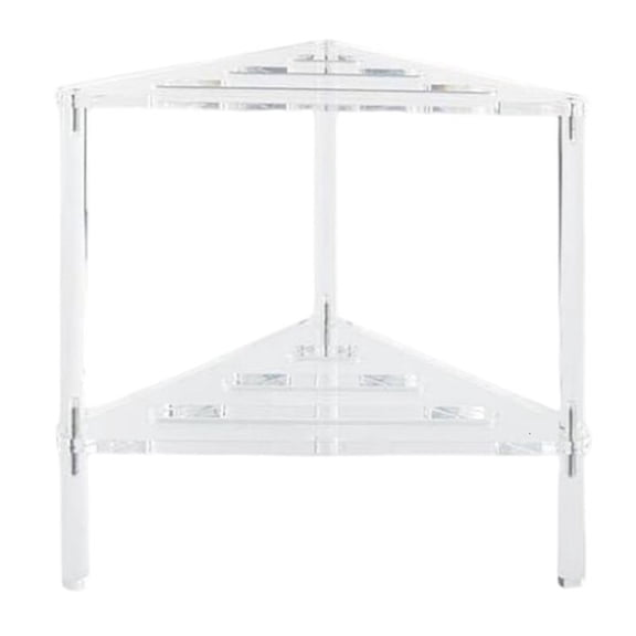 CEORPER Portable Sturdy Acrylic Shower Stand for Indoor Use With Storage Shelf