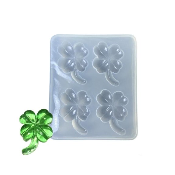 CEORPER Premium Silicone Clovers Mold For Resin Crafts Lucky Charm Gift With Smooth Brims