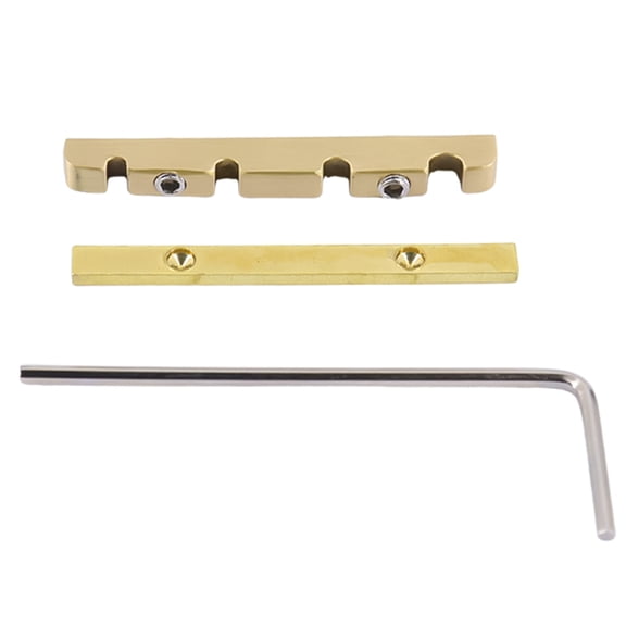 CEORPER Professional 4 String Bass Nut Replacement Flat Bottom Electric Bass Slotted Brass Nut Music Instrument Accessories