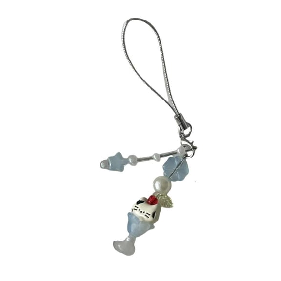 CEORPER Quirky Cat Beads Phone Charm Portable Acrylic Phone Accessory for Adults
