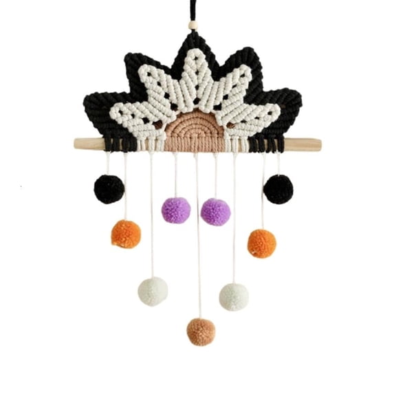 CEORPER Rainbow Tapestry Boho Tassel Wall Ornament for Living Room Bedroom Wedding