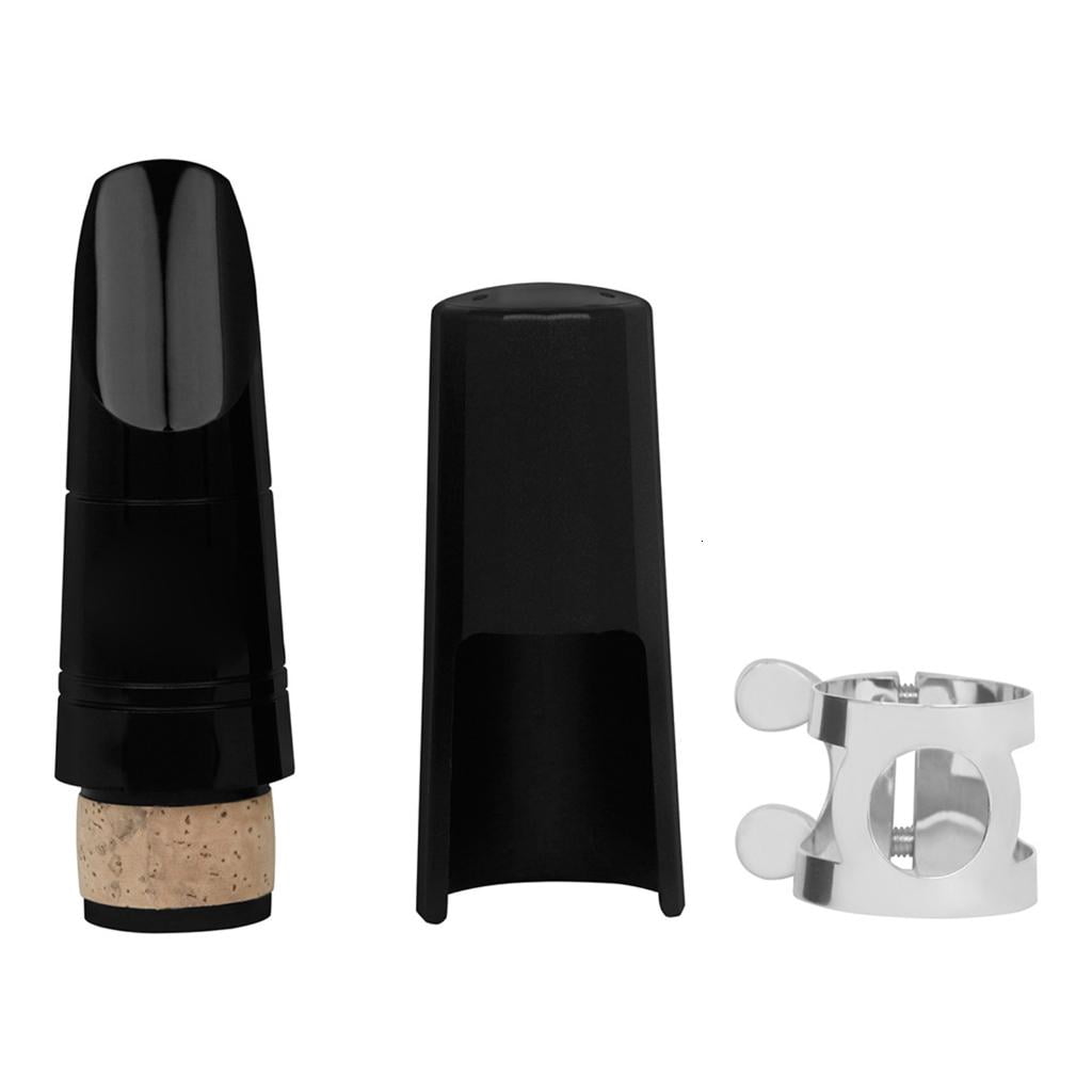CEORPER Reliable Clarinet Saxophone Mouthpiece Set with Ligature and Plastic Caps Clarinet Flute Head Mouthpiece Easy to Replace