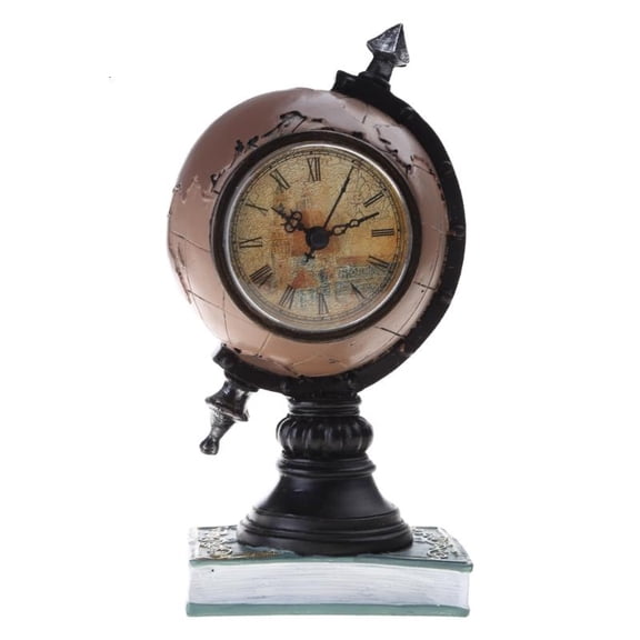 CEORPER Retro Earth Clock for Creative Resin Figurine Decor Craft Desktop Ornament