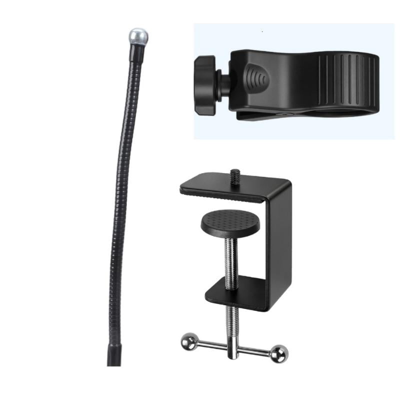 CEORPER Rotating Clip Mount Microphone Stand with Lock Knob for Secure Attachment