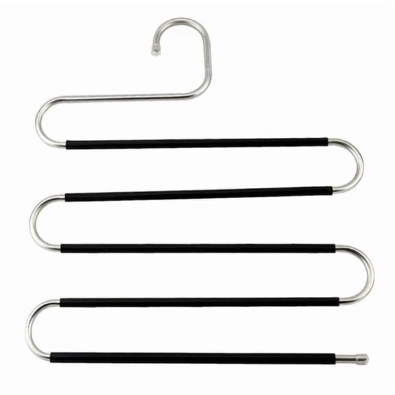 CEORPER S-Shaped 5 Layers Closet Pants Hangers Multi-functional Wardrobe Hook Store