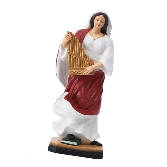 CEORPER Sacred Musician Figure With Harp Resin Sculpture Home Decoration Ornament