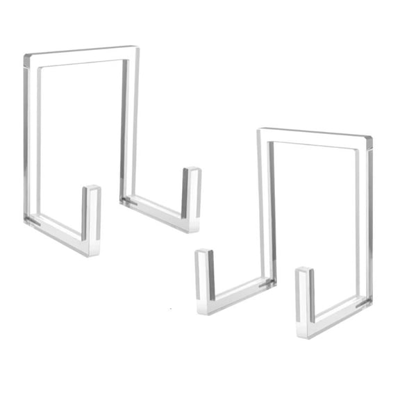 CEORPER Set Of 2 Vinyls Record Holder Clear Acrylic Photo Frame Stand for Bedroom Use