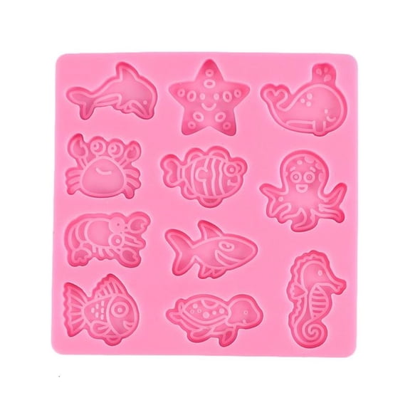 CEORPER Silicone Material Fondant Moulds Marine Life Shapes DIY Baking Chocolate Moulds