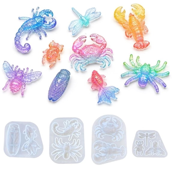 CEORPER Silicone Resin Mold for Crafts, Flexible Smooth Release Sea ...
