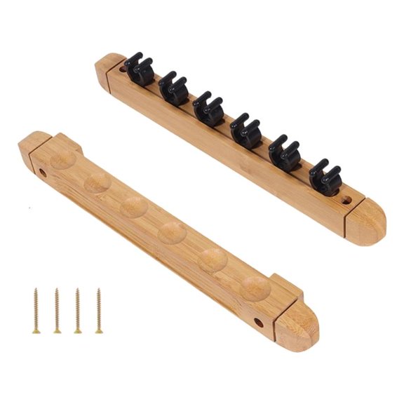 CEORPER Slot Wood Pool Cue Rack Compacts Billiard Storage Natural Tabletops Stand