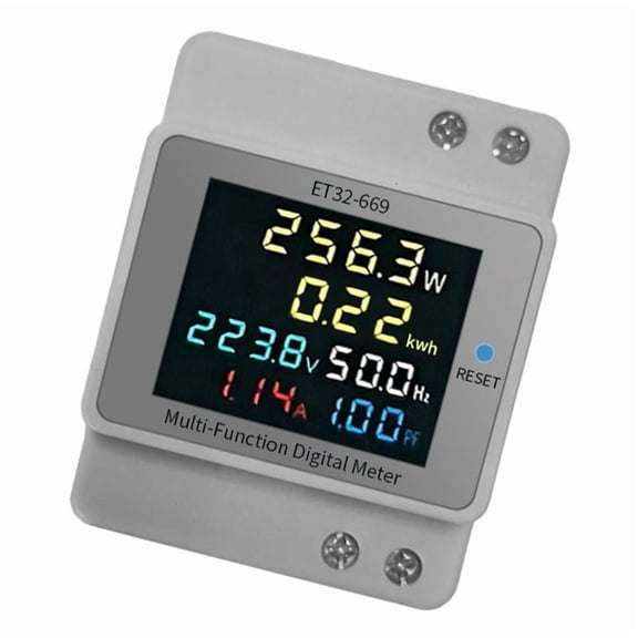 CEORPER Small Digital Wattmeter Measure Voltage Current Power Factor On Color Screen