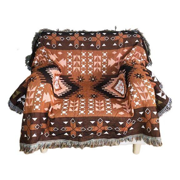 CEORPER Sofa Blanket Bohemian Tassel Knitted Washable Lounge Chair Bedspread