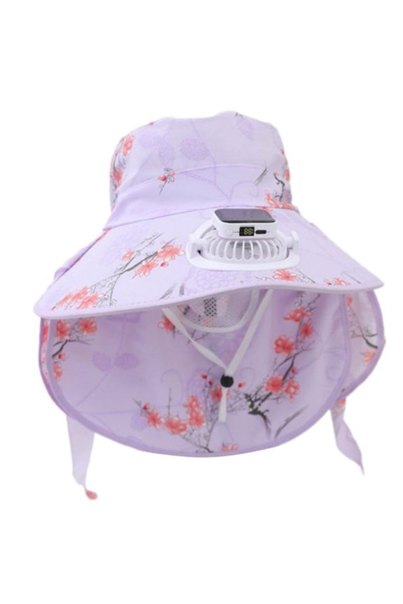 Solar Charging Summer Cooling Fan Hat Sun Protection USB Rechargeable Fan Hat