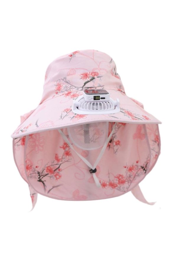 Solar Charging Summer Cooling Fan Hat Sun Protection USB Rechargeable Fan Hat