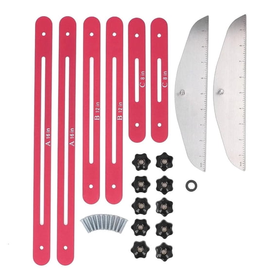 CEORPER Stair Tread Template Tool 8in-16in Alloy Stair Tread Measuring Tool Stair Tread with Scale for Risers Partition Drywall