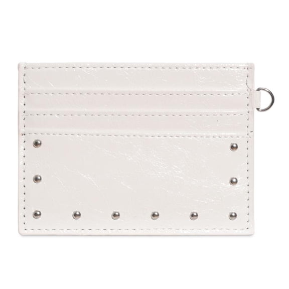 CEORPER Stylish PU Card Case Holder With Studs Cracked Design For Daily Use