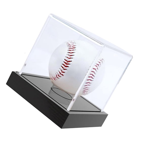 CEORPER Sun Protecting Baseball Showcases Box With Durability Acrylic And Wood Base for Home Or Store Displays