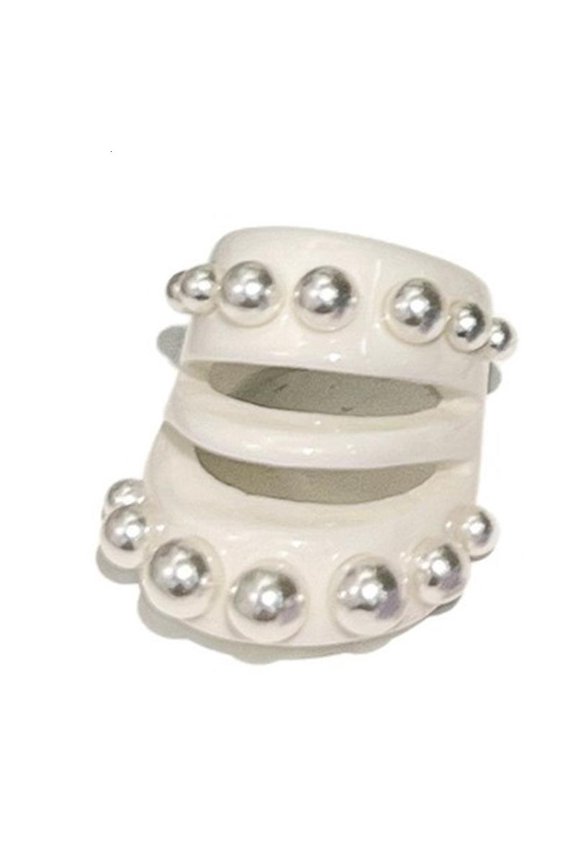 Sweet Dopamine Resin Ring with Hollowed Out Design Handmade Opening Ring