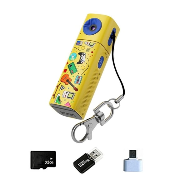 CEORPER Tiny Keyring Camera 2K Recording Flip Screen Design Comes With 32GB Memory