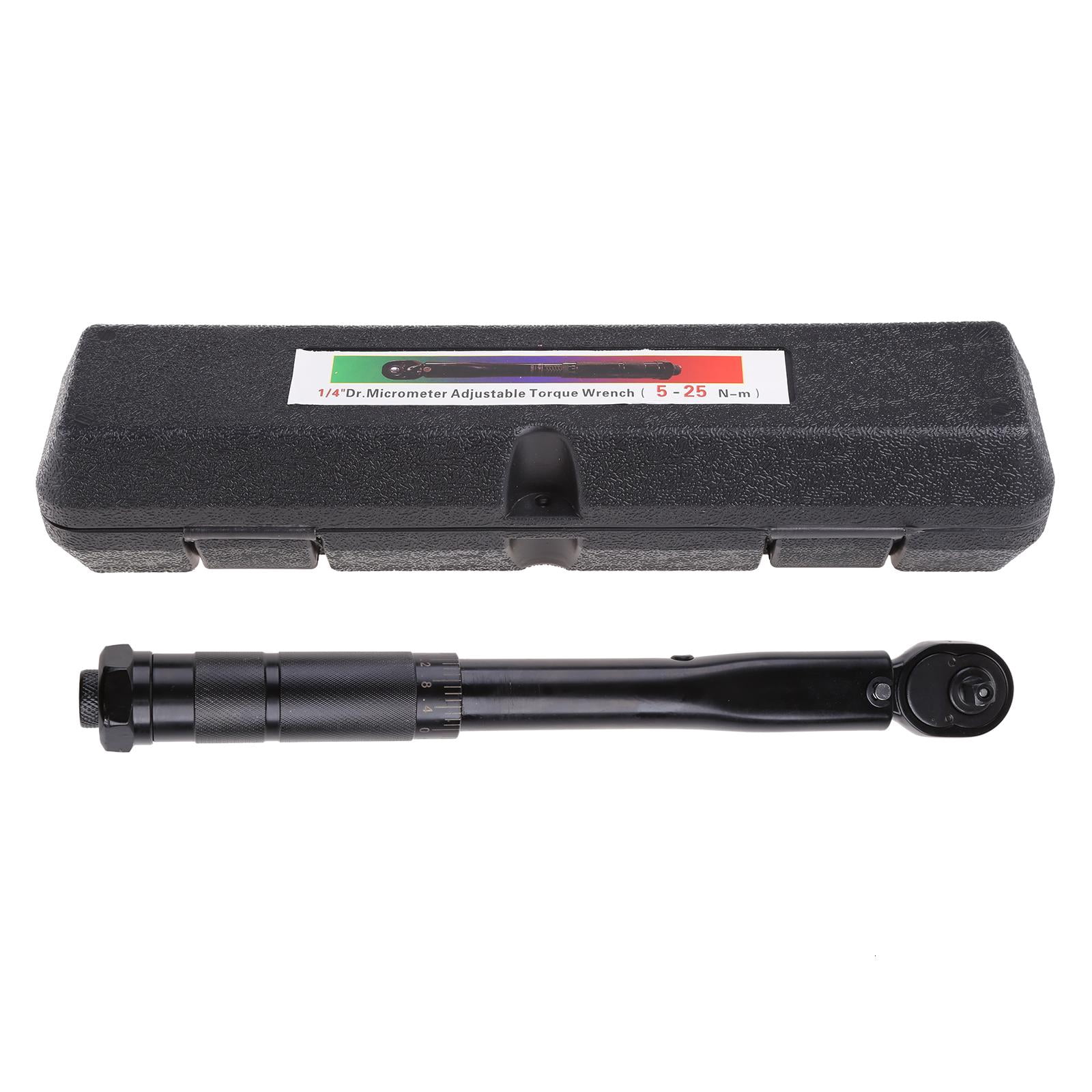 CEORPER Torque Wrench 1/4-Inch Drive Click Dual-Direction Adjustable Torque Wrench with Storage for Case Fitting for Auto Car Re