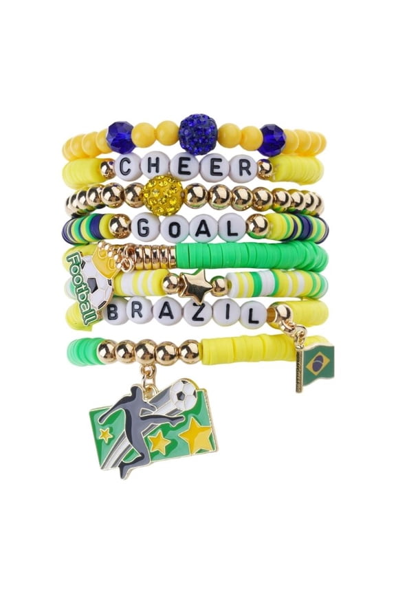 Trendy Elastic Sports Bracelet Set For Showing Team Pride