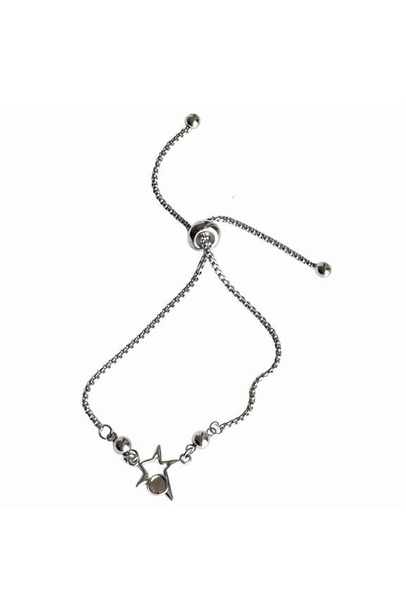 Trendy Y2K Style Pull Chain Bracelet Wrist Bangle With Five Point Star Design