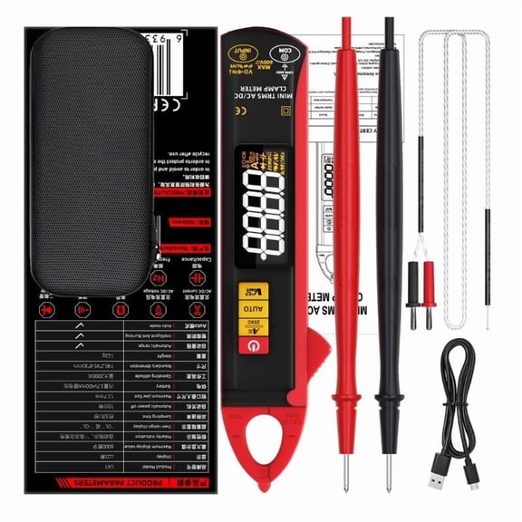 CEORPER True RMS Digital Clamp Meter 0-610V 100A Voltmeter Pliers Ammeter 6000 Counts