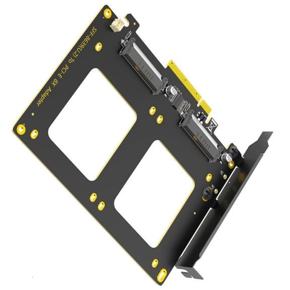 CEORPER Two SFF 8639 SSDs to PCIe4.0 8X Transition Module PCIe Bifurcation