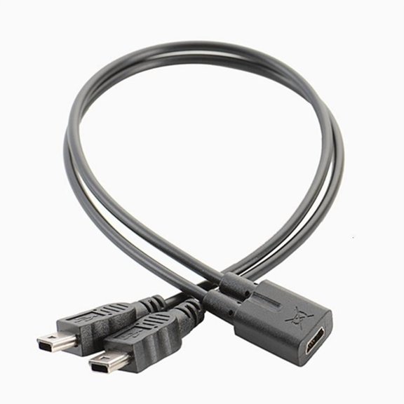 CEORPER USB 2.0 Mini 5 Pin Female to Male Host OTG Data Power Y Splitter Cable