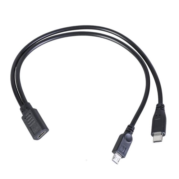 CEORPER USB Type C Female to MicroUSB Type C Male Y Splitter Charge Cable for Tablets