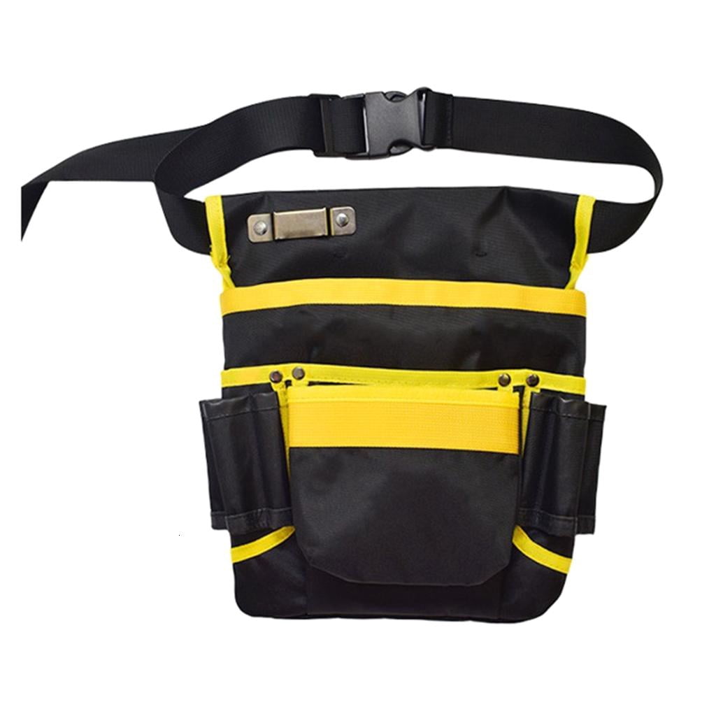 CEORPER Waterproof Canvas Tool Belt Pouch Multi Pockets Tool Waist Pack Bag for Electricians with Ergonomic Waist Belt Designs