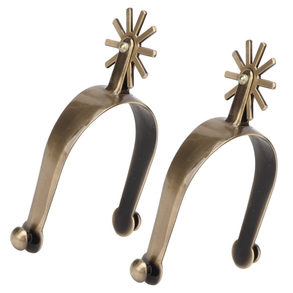 CEORPER Western Cowboy Spur with Rowel Mens Roping Spur Horse Riding Accessories