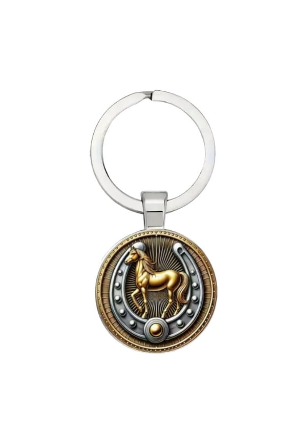 With Retro Charm Horseshoe Keychain Stylish Zinc Alloy Lightweight For Keys