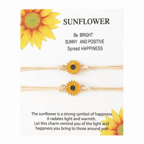 CEORPER Women European American Sunflower Woven Card Bracelet Ins Couple Bracelet
