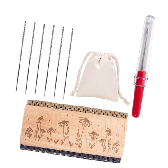 CEORPER Wooden Sweater Mending Comb with 6 Repair Needle for Daily Clothing Care