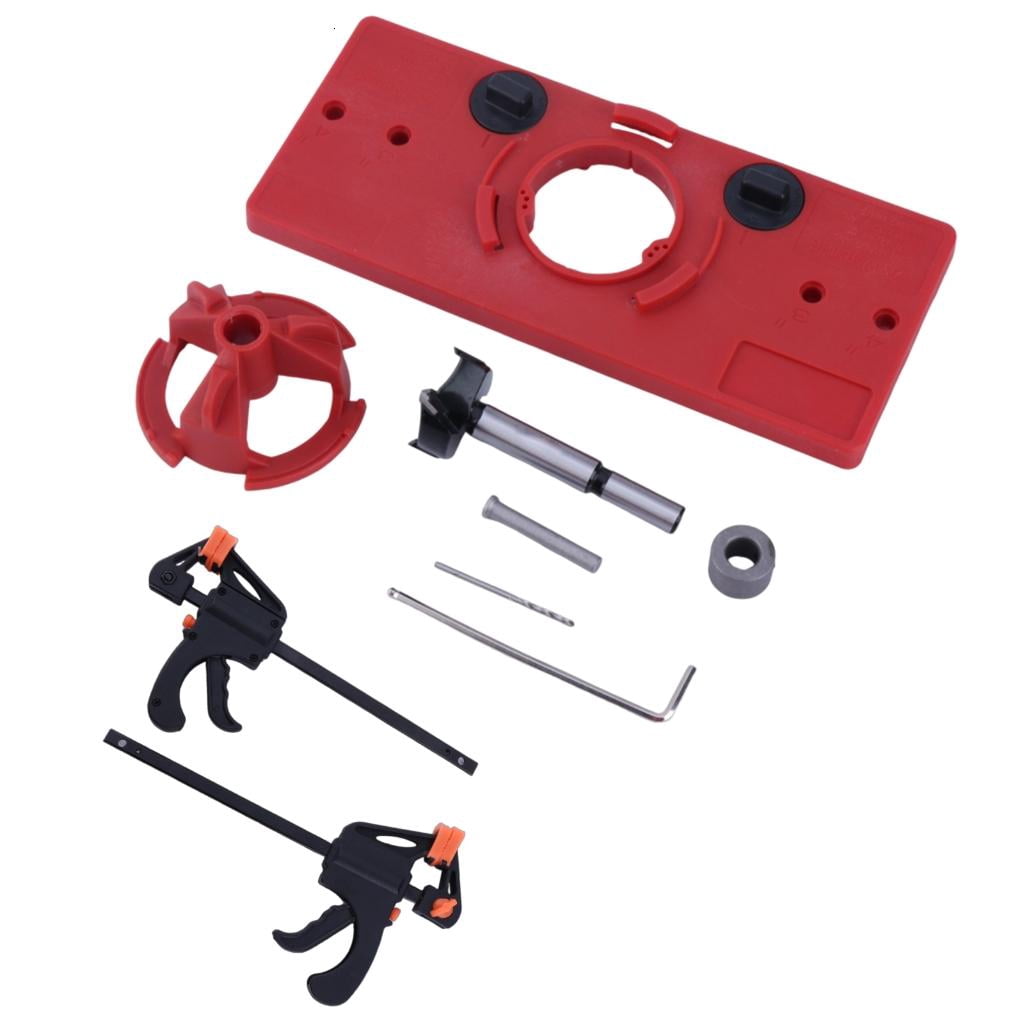 CEORPER Woodworking 35mm Hinge Jig Set Hinge Boring Jig Drilling Guide Locator Tool