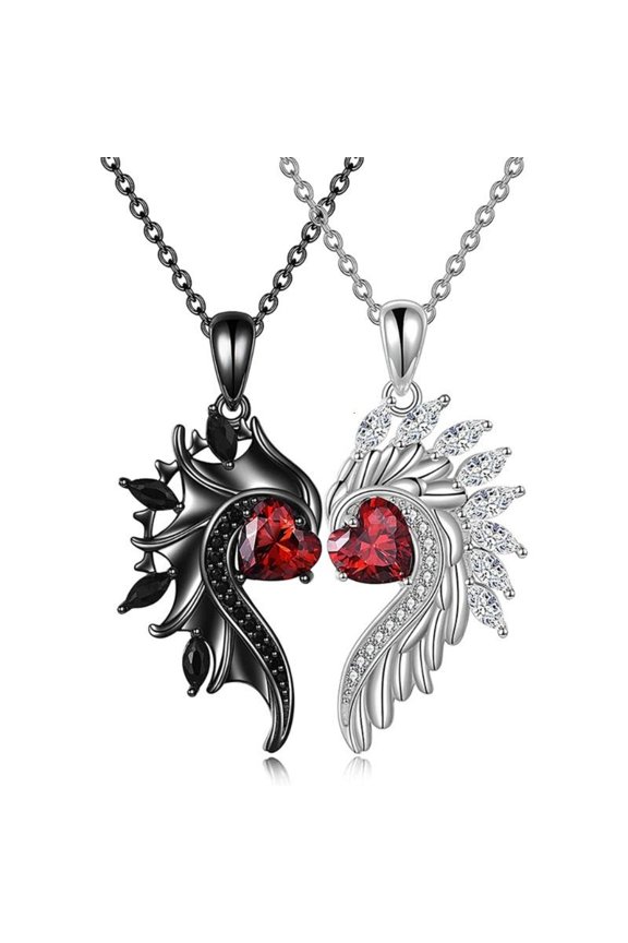 gel Devil Wing Shaped Pendant Necklace Chain Choker Necklaces Alloy Material