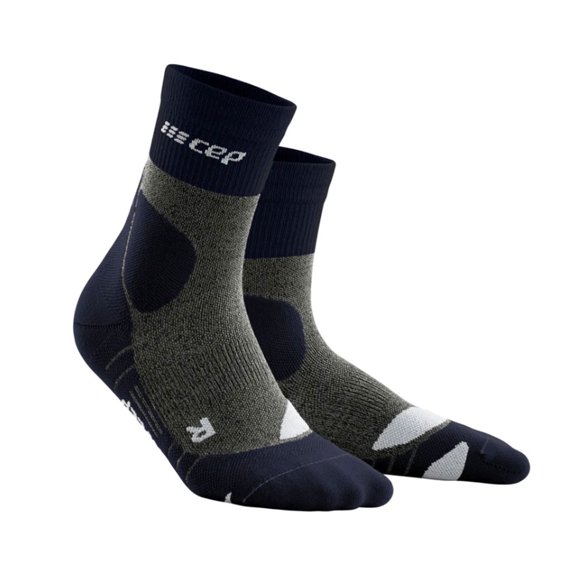 CEP Adult Female Hiking Merino Mid-Cut Compression Socks, Color: Peacoat/Gray, Size: III