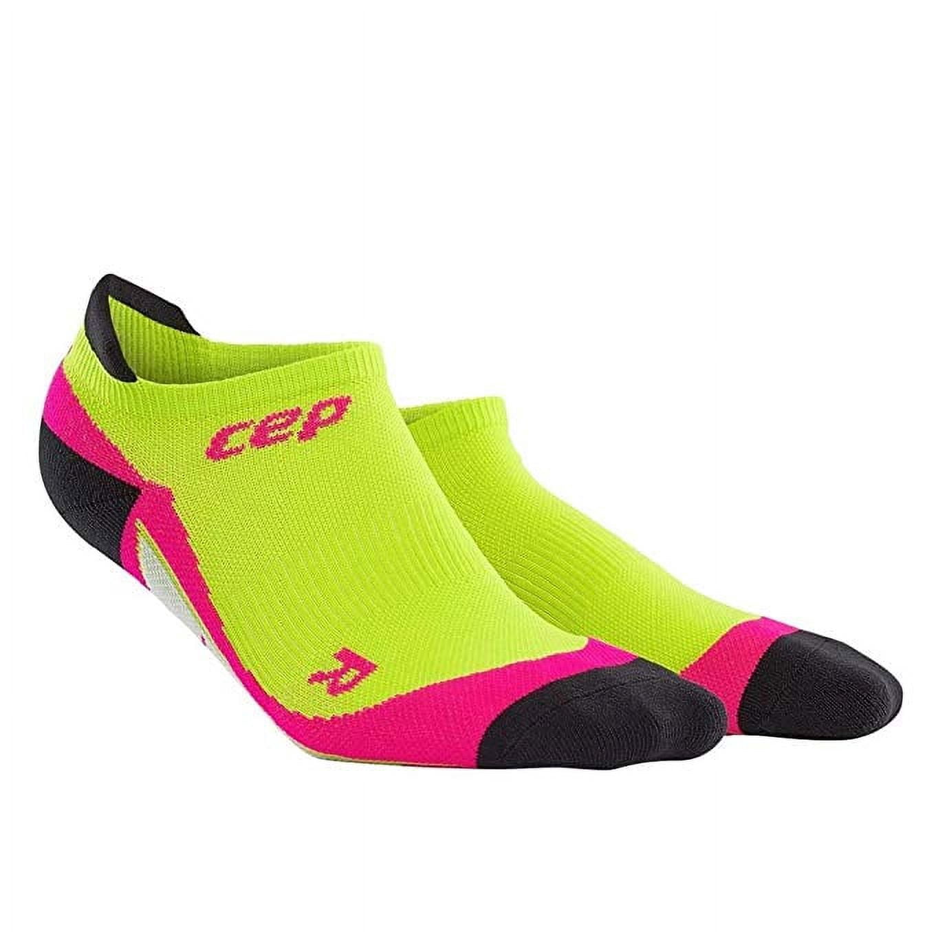CEP Womens No Show Running Socks No Show Compression (Lime/Pink) IV