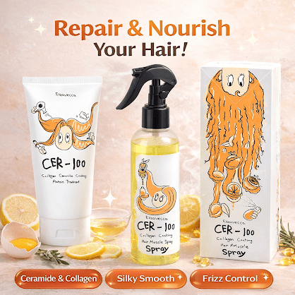 CER-100 Hair Care Duo, Moisturizing Hair Mask & Leave-In Spray for Smooth Hair